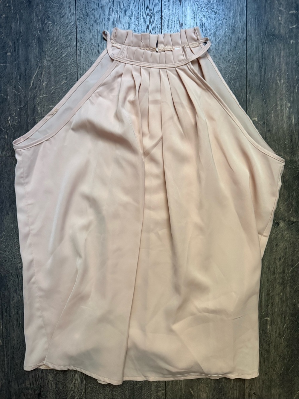 Sleeveless High-Neck Blush Halter Top